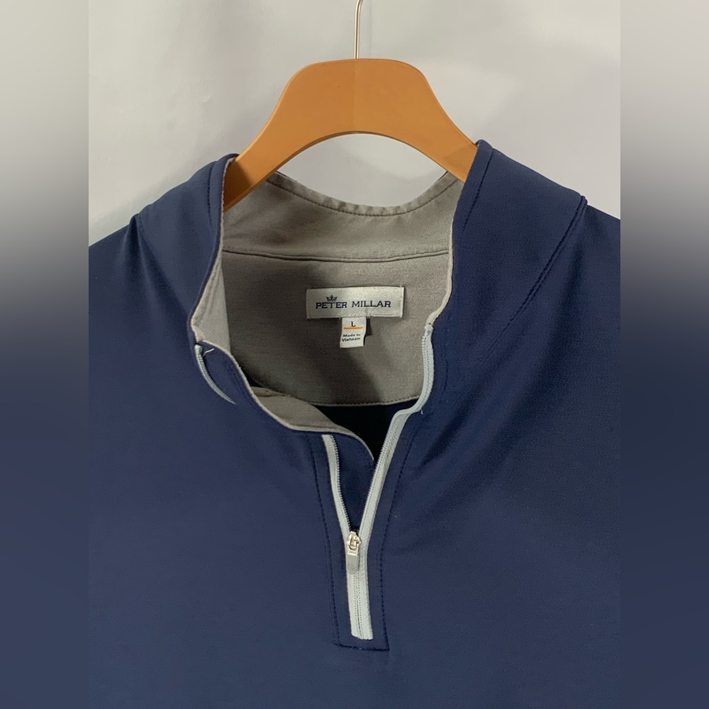 Peter Millar Navy Quarter-Zip Pullover - Picture 4 of 15
